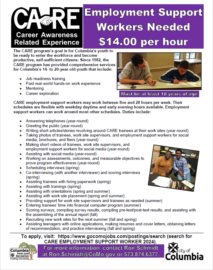City of Columbia’s Career Awareness Related Experience City of Columbia’s Career Awareness Related Experience